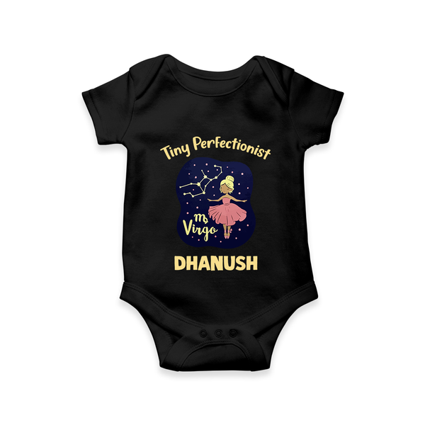 Pisces Dreamy Fish Zodiac Printed Baby Romper - BLACK - New Born (Chest 14")