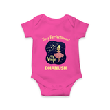 Pisces Dreamy Fish Zodiac Printed Baby Romper - HOT PINK - New Born (Chest 14")