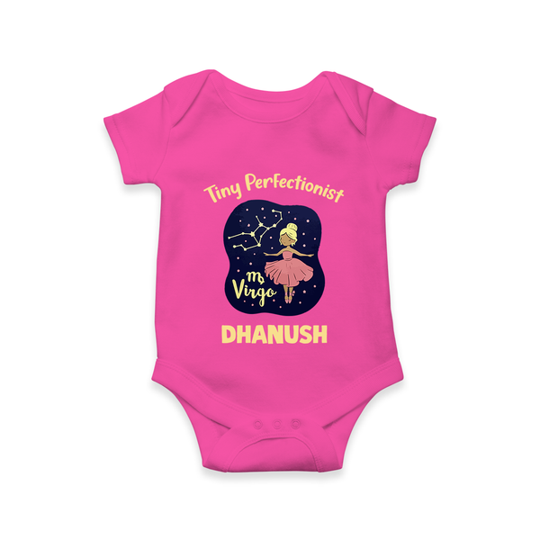 Pisces Dreamy Fish Zodiac Printed Baby Romper - HOT PINK - New Born (Chest 14")