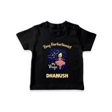 Pisces Dreamy Fish Zodiac Printed Baby T shirt  - BLACK - 0-5 Months Old (Chest 17")