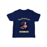 Pisces Dreamy Fish Zodiac Printed Baby T shirt  - NAVY BLUE - 0-5 Months Old (Chest 17")