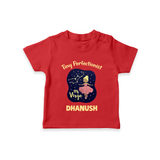 Pisces Dreamy Fish Zodiac Printed Baby T shirt  - RED - 0-5 Months Old (Chest 17")