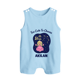 Libra Cute Balance Zodiac Printed Baby Button Romper - BABY BLUE - New Born (Chest 18")