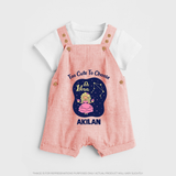 Libra Cute Balance Zodiac Printed Baby Dungaree - PEACH - 0 - 5 Months Old (Chest 18")