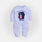Libra Cute Balance Zodiac Printed BabyFullbody Suit - BABY BLUE - New Born (Chest 7.5")