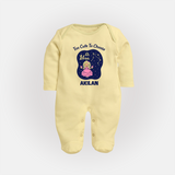 Libra Cute Balance Zodiac Printed BabyFullbody Suit - PASTEL YELLOW - New Born (Chest 7.5")