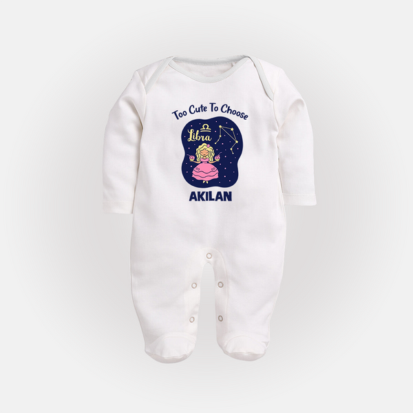 Libra Cute Balance Zodiac Printed BabyFullbody Suit - WHITE - New Born (Chest 7.5")
