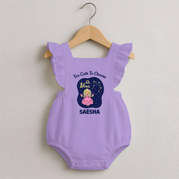 Libra Cute Balance Zodiac Printed Baby Romper Frock - LILAC - 0 - 3 Months Old (Chest 19")