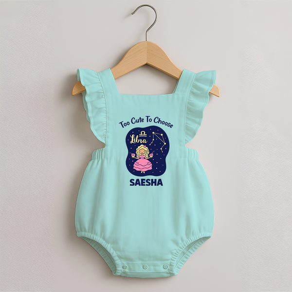 Libra Cute Balance Zodiac Printed Baby Romper Frock - MINT GREEN - 0 - 3 Months Old (Chest 19")