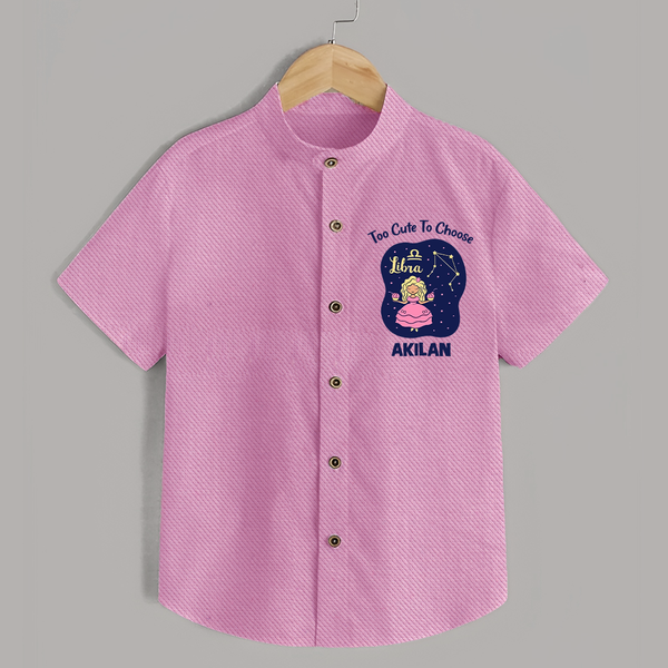 Libra Cute Balance Zodiac Printed Baby shirt - BABY PINK - 0 - 6 Months Old (Chest 23")