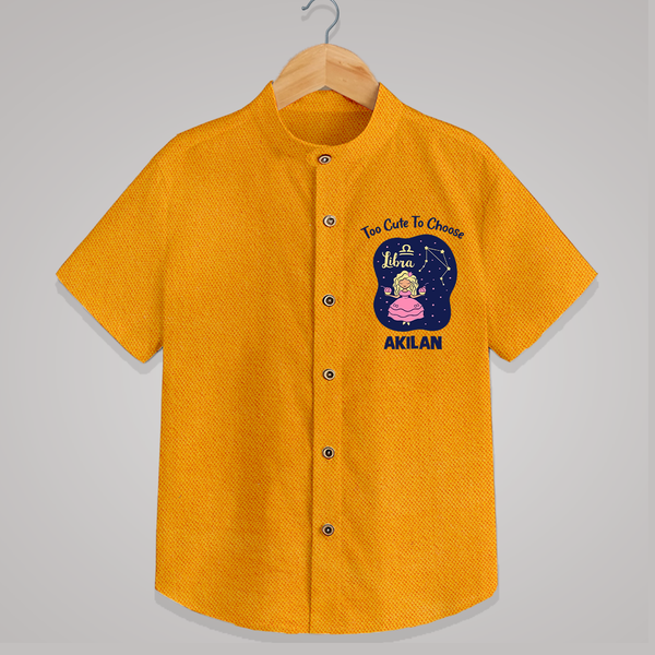 Libra Cute Balance Zodiac Printed Baby shirt - CHROME YELLOW - 0 - 6 Months Old (Chest 23")