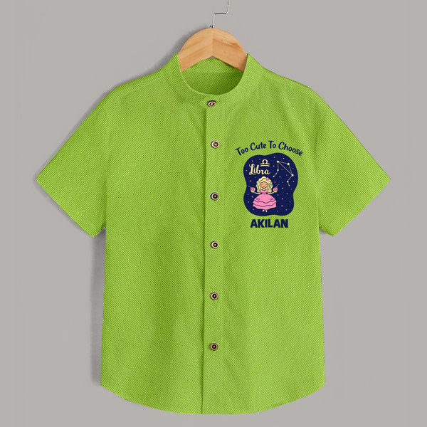 Libra Cute Balance Zodiac Printed Baby shirt - LIME GREEN - 0 - 6 Months Old (Chest 23")