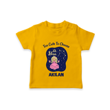 Libra Cute Balance Zodiac Printed Baby T shirt  - CHROME YELLOW - 0-5 Months Old (Chest 17")