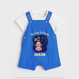 Libra Cute Balance Zodiac Printed Baby Dungaree - COBALT BLUE - 0 - 5 Months Old (Chest 18")