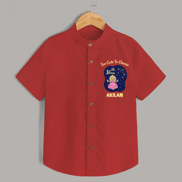Libra Cute Balance Zodiac Printed Baby shirt - RED - 0 - 6 Months Old (Chest 23")
