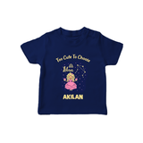 Libra Cute Balance Zodiac Printed Baby T shirt  - NAVY BLUE - 0-5 Months Old (Chest 17")