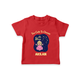 Libra Cute Balance Zodiac Printed Baby T shirt  - RED - 0-5 Months Old (Chest 17")