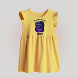 Scorpio Mini Warrior Zodiac Printed  Baby Frock - PASTEL YELLOW - 0 - 3 Months Old (Chest 17")