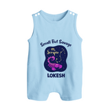 Scorpio Mini Warrior Zodiac Printed Baby Button Romper - BABY BLUE - New Born (Chest 18")