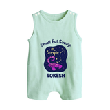 Scorpio Mini Warrior Zodiac Printed Baby Button Romper - MINT GREEN - New Born (Chest 18")