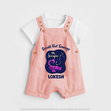 Scorpio Mini Warrior Zodiac Printed Baby Dungaree - PEACH - 0 - 5 Months Old (Chest 18")