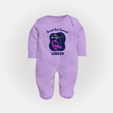 Scorpio Mini Warrior Zodiac Printed BabyFullbody Suit - LILAC - New Born (Chest 7.5")