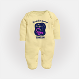 Scorpio Mini Warrior Zodiac Printed BabyFullbody Suit - PASTEL YELLOW - New Born (Chest 7.5")