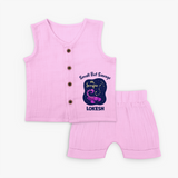 Scorpio Mini Warrior Zodiac Printed Baby Jabla Set - BABY PINK - 0 - 3 Months Old (Chest 9.8")