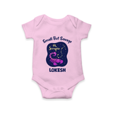 Scorpio Mini Warrior Zodiac Printed Baby Romper - BABY PINK - New Born (Chest 14")