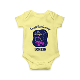 Scorpio Mini Warrior Zodiac Printed Baby Romper - PASTEL YELLOW - New Born (Chest 14")
