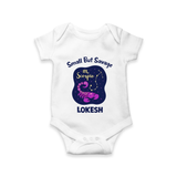 Scorpio Mini Warrior Zodiac Printed Baby Romper - WHITE - New Born (Chest 14")