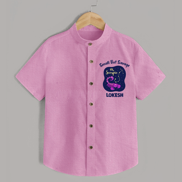Scorpio Mini Warrior Zodiac Printed Baby shirt - BABY PINK - 0 - 6 Months Old (Chest 23")