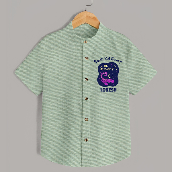 Scorpio Mini Warrior Zodiac Printed Baby shirt - MINT GREEN - 0 - 6 Months Old (Chest 23")