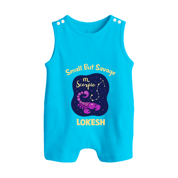 Scorpio Mini Warrior Zodiac Printed Baby Button Romper