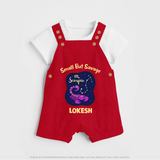 Scorpio Mini Warrior Zodiac Printed Baby Dungaree - RED - 0 - 5 Months Old (Chest 18")