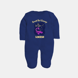 Scorpio Mini Warrior Zodiac Printed BabyFullbody Suit - NAVY BLUE - New Born (Chest 7.5")