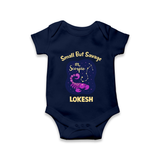 Scorpio Mini Warrior Zodiac Printed Baby Romper - NAVY BLUE - New Born (Chest 14")