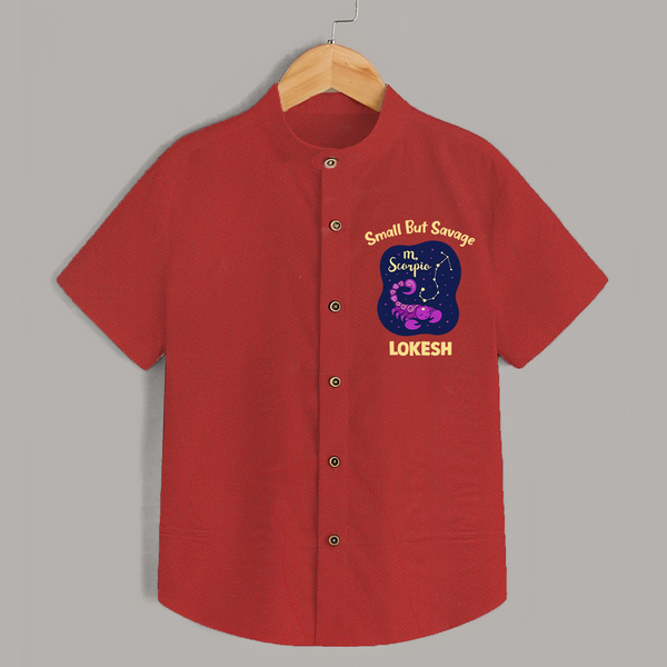 Scorpio Mini Warrior Zodiac Printed Baby shirt - RED - 0 - 6 Months Old (Chest 23")