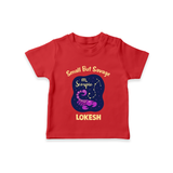 Scorpio Mini Warrior Zodiac Printed Baby T shirt  - RED - 0-5 Months Old (Chest 17")