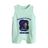 Capricorn Future Leader Zodiac Printed Baby Button Romper - MINT GREEN - New Born (Chest 18")