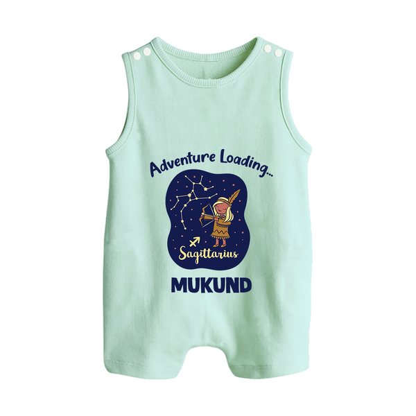 Capricorn Future Leader Zodiac Printed Baby Button Romper - MINT GREEN - New Born (Chest 18")
