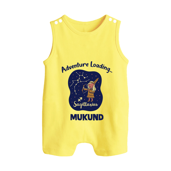 Capricorn Future Leader Zodiac Printed Baby Button Romper - PASTEL YELLOW - New Born (Chest 18")