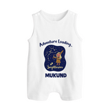 Capricorn Future Leader Zodiac Printed Baby Button Romper - WHITE - New Born (Chest 18")