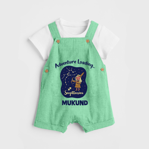 Capricorn Future Leader Zodiac Printed Baby Dungaree - GREEN - 0 - 5 Months Old (Chest 18")