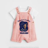 Capricorn Future Leader Zodiac Printed Baby Dungaree - PEACH - 0 - 5 Months Old (Chest 18")
