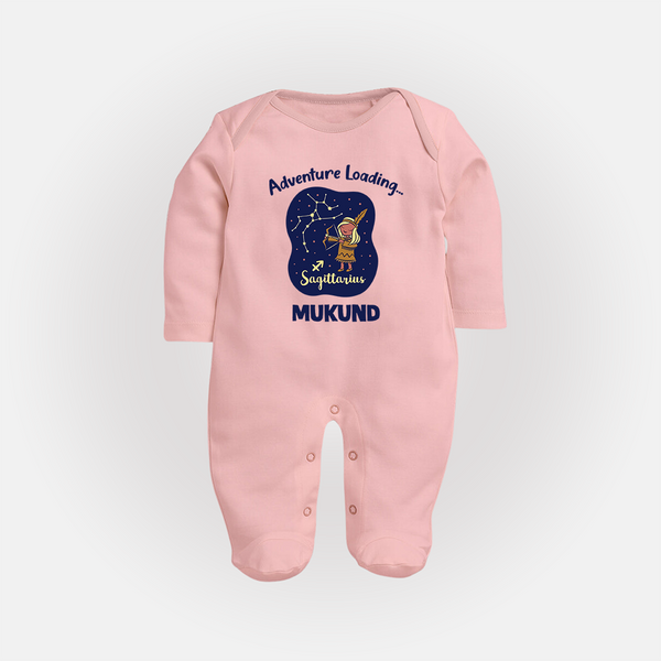 Capricorn Future Leader Zodiac Printed BabyFullbody Suit - BABY PINK - New Born (Chest 7.5")