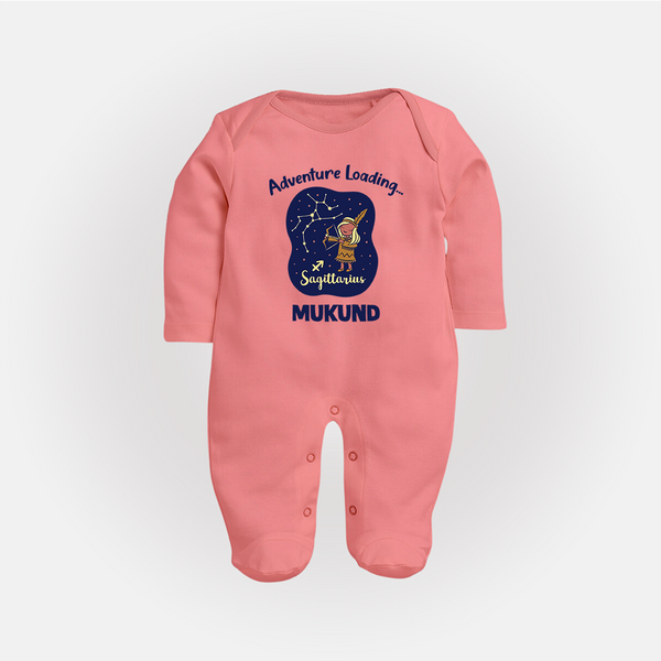 Capricorn Future Leader Zodiac Printed BabyFullbody Suit - PEACH - New Born (Chest 7.5")