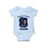Capricorn Future Leader Zodiac Printed Baby Romper - BABY BLUE - New Born (Chest 14")