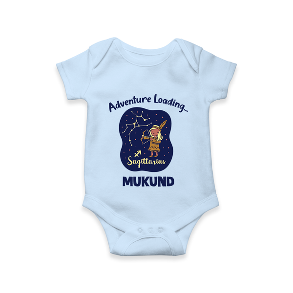 Capricorn Future Leader Zodiac Printed Baby Romper - BABY BLUE - New Born (Chest 14")