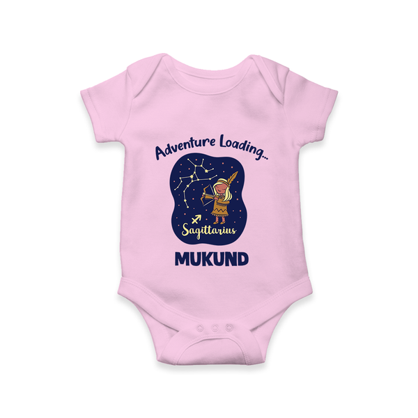 Capricorn Future Leader Zodiac Printed Baby Romper - BABY PINK - New Born (Chest 14")